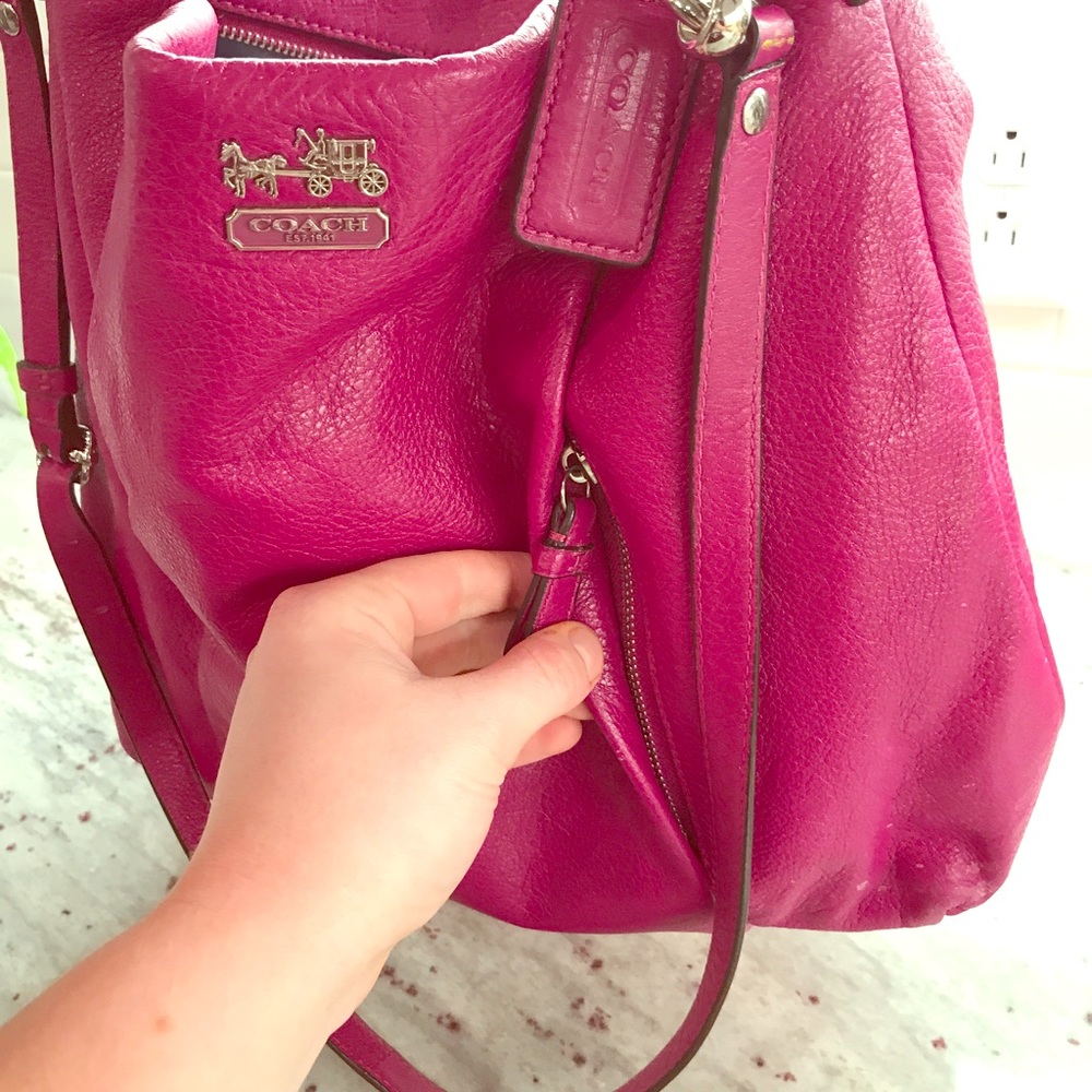 Coach Madison Leather Isabelle Magenta crossbody