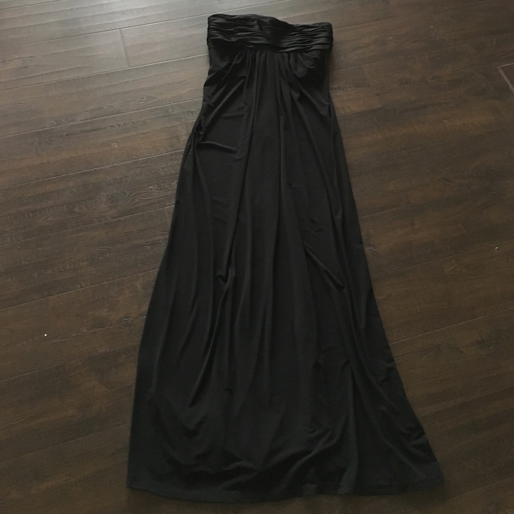 David’s Bridal Black Strapless Bridesmaid Dress