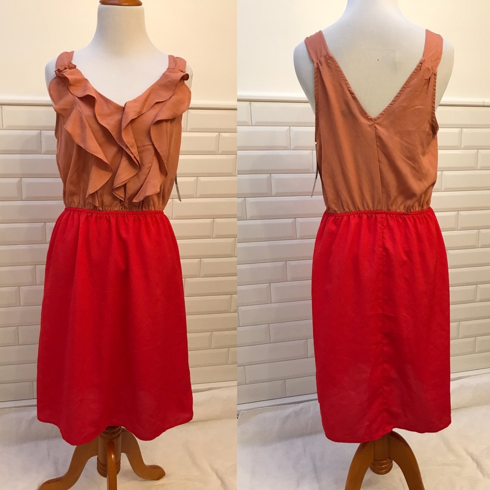 🆕 Mossimo Pink & Red Ruffle Dress - with tag