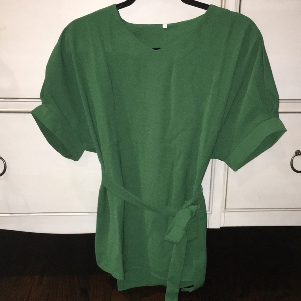 Green tie shirt