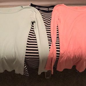 3 Gap Bowery  super soft crew long sleeve shirts