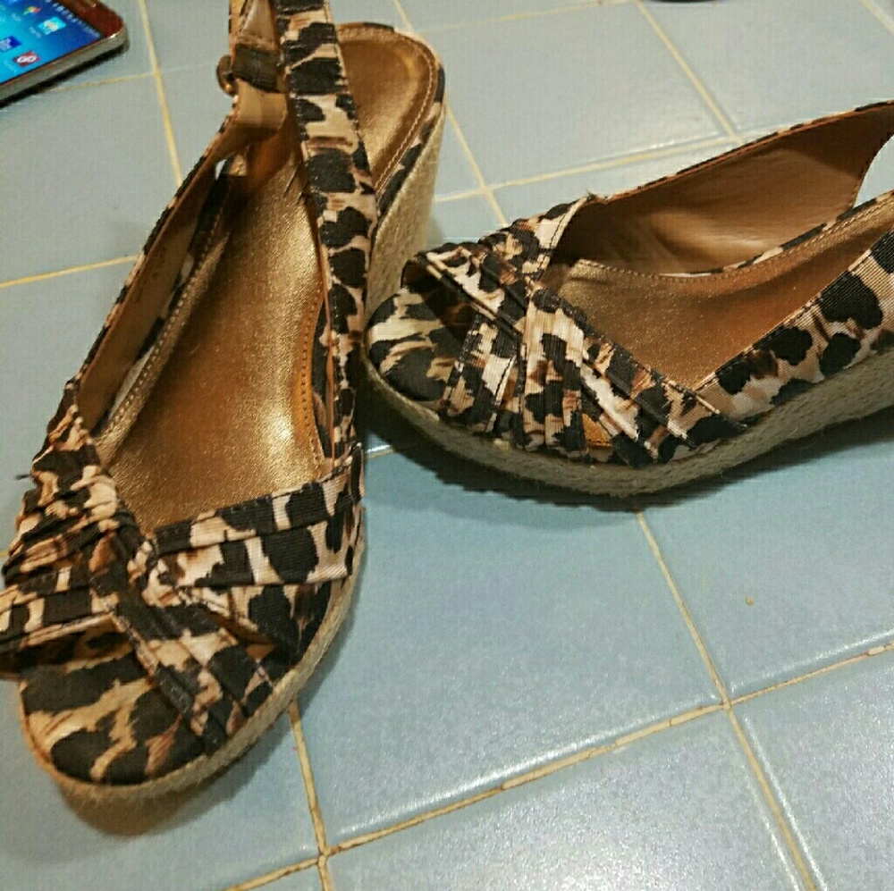 Cheetah print wedges