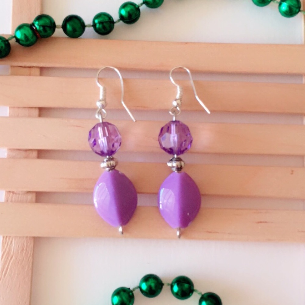 #A148 Handmade Purple Sterling Silver Earrings