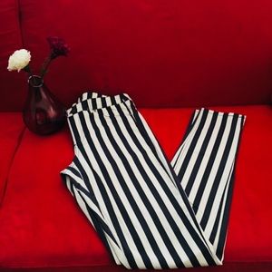 Black and White Striped Jeans