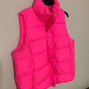 Neon pink winter vest