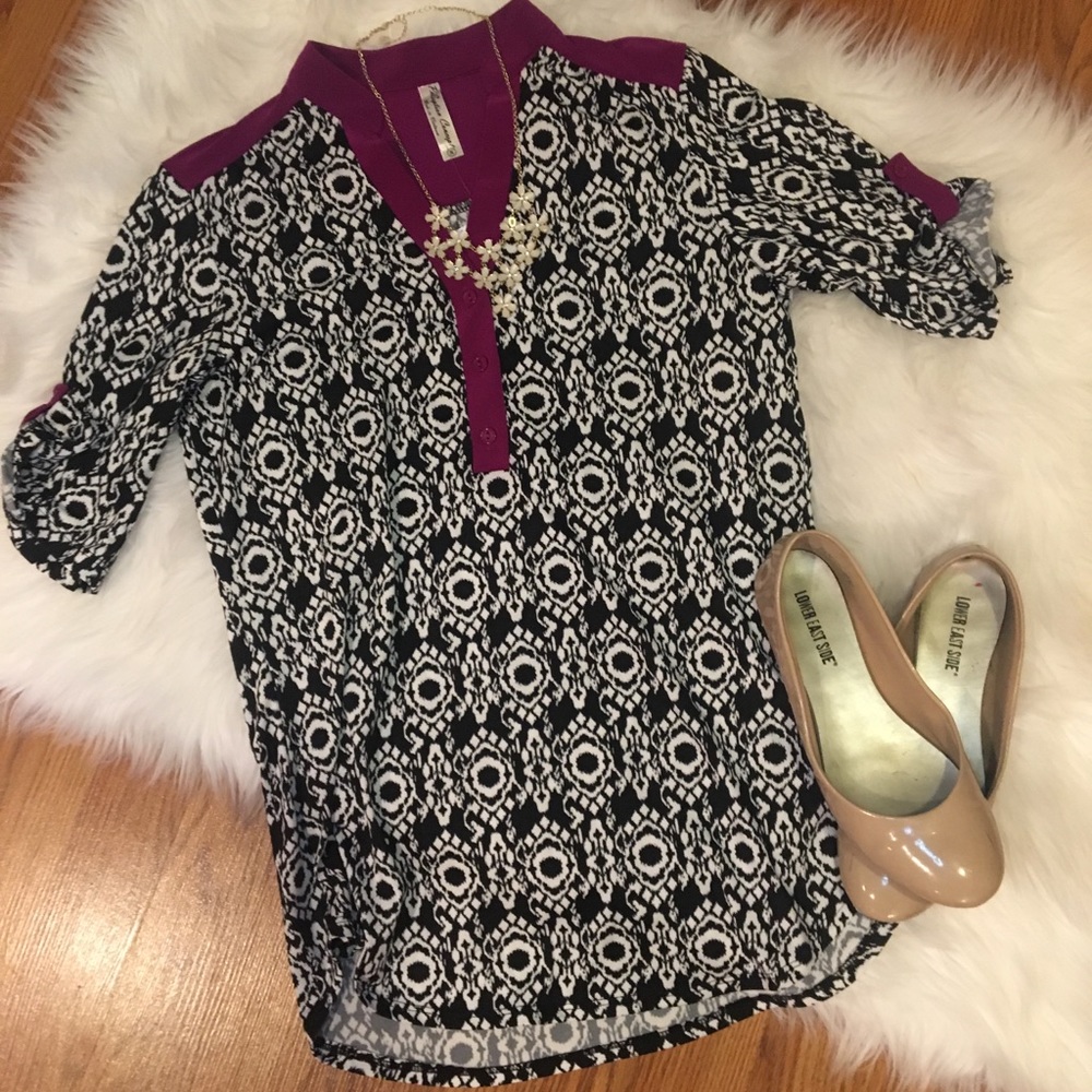 Printed silky shirt