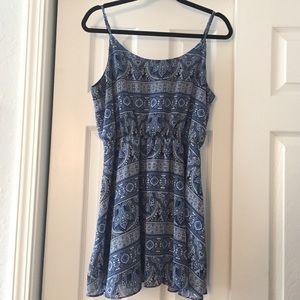 Blue paisley printed dress