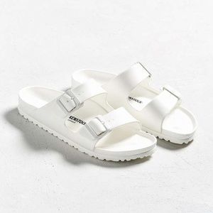 White Birkenstock Narrow Arizona EVA Sandals