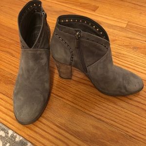 Grey suede booties