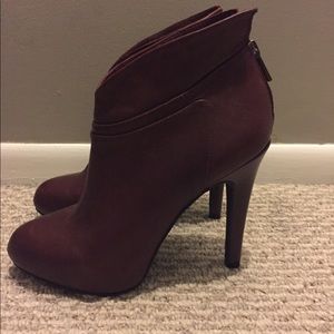 Jessica Simpson burgundy leather booties