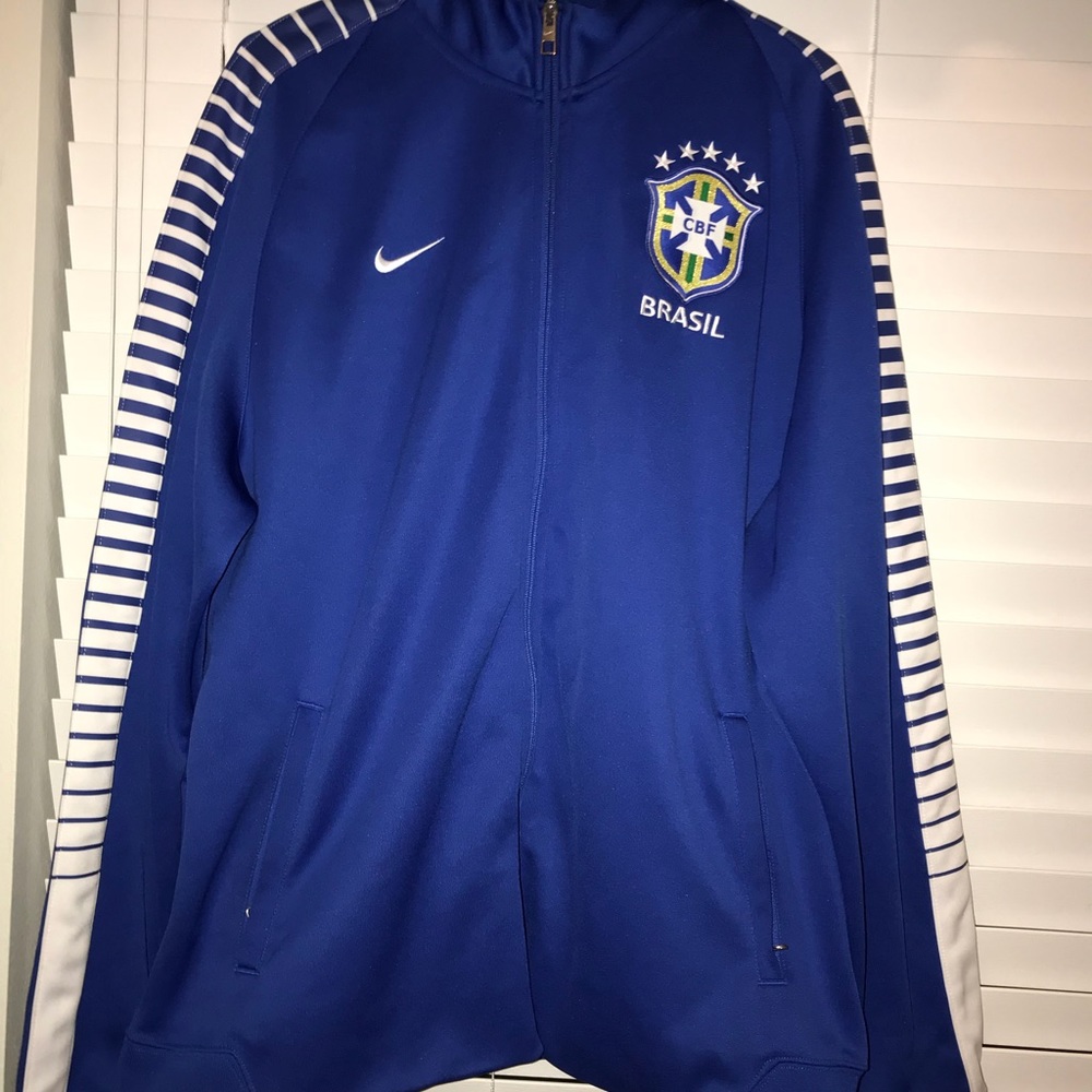 Blue Nike Brazil Soccer Track Jacket