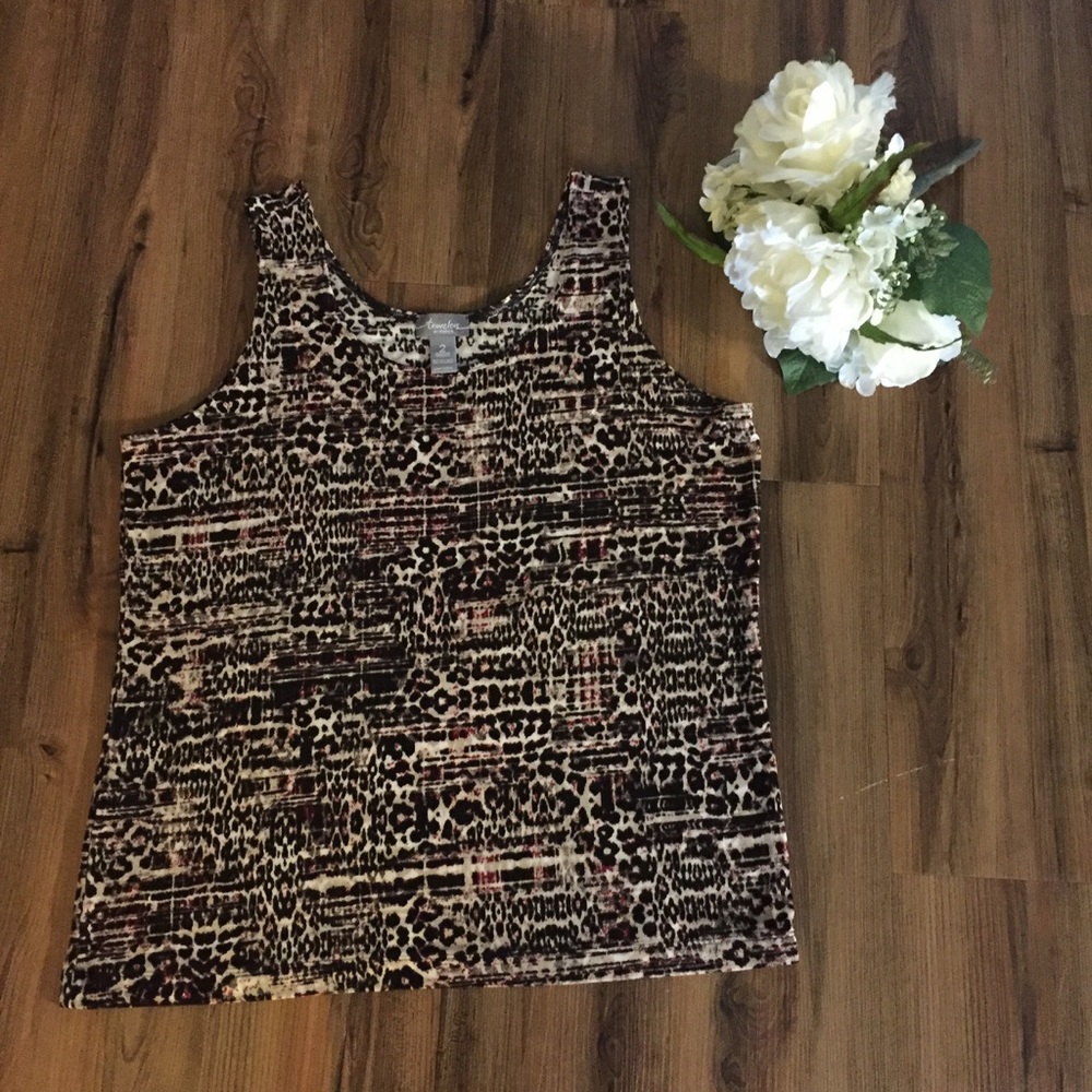 Avenue Brown/Black Print Tank Top - #090