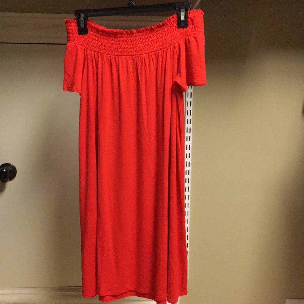 Red Off the Shoulder Dress
