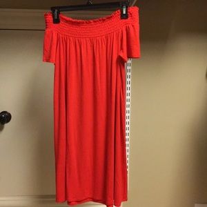 Red Off the Shoulder Dress