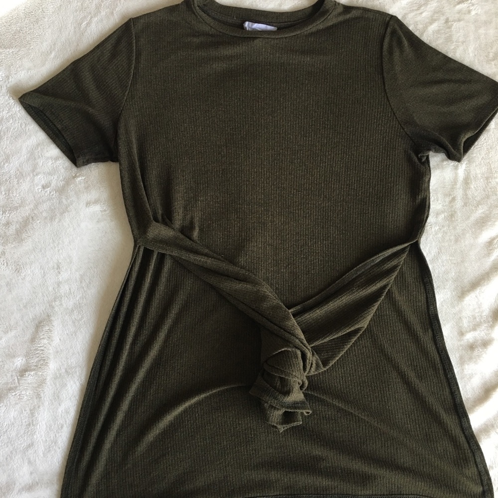 Green slitted top