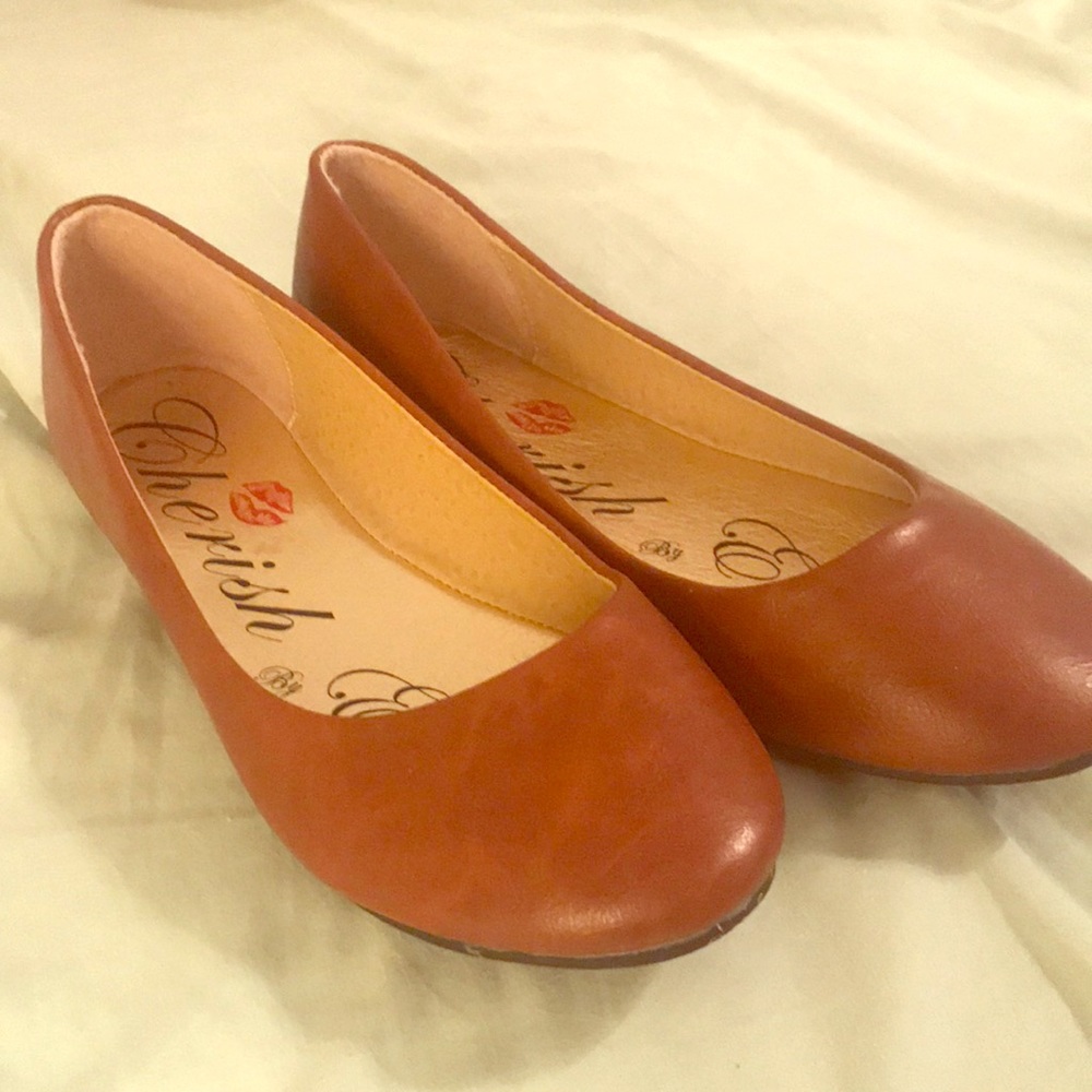 Brown Leather Ballet Flats Size 8.5M