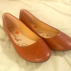 Brown Leather Ballet Flats Size 8.5M
