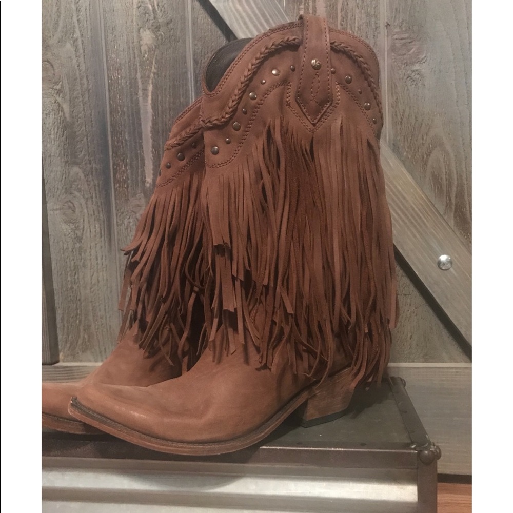 Liberty Black. Fringe. Cowboy. Boots.