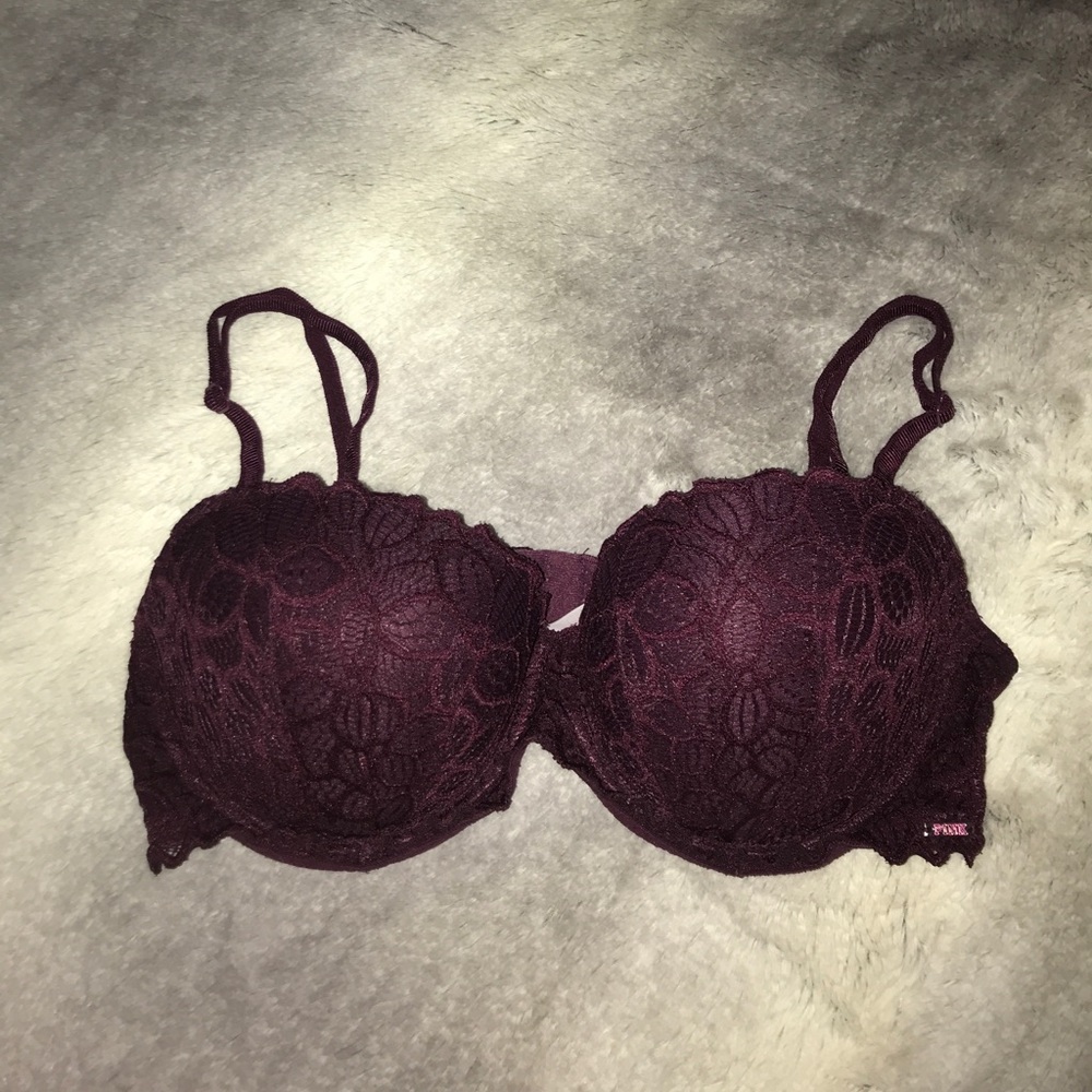 VS PINK bra- patterned maroon size 36C