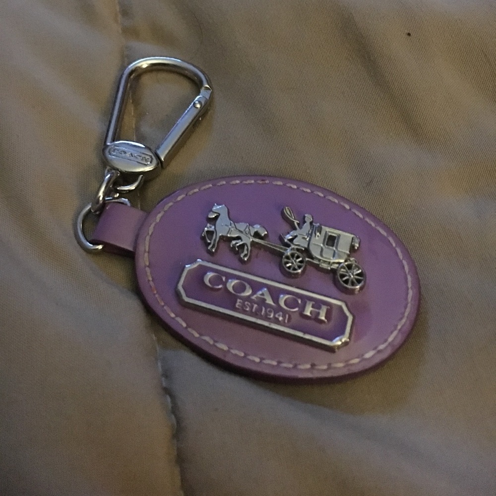 Coach purple carriage fob