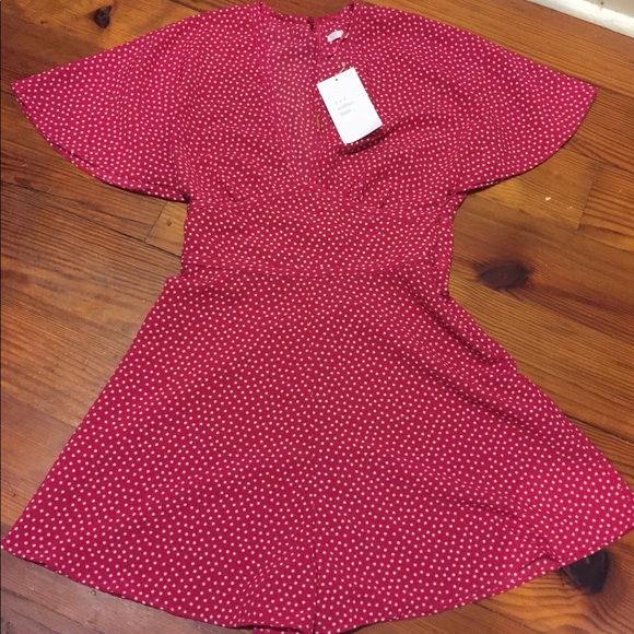 🌸SOLD🌸 ZARA FUCHSIA V NECK POLKA DOT JUMPSUIT - Picture 7 of 7