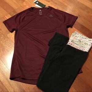 Adidas Fitted T-shirt in Maroon