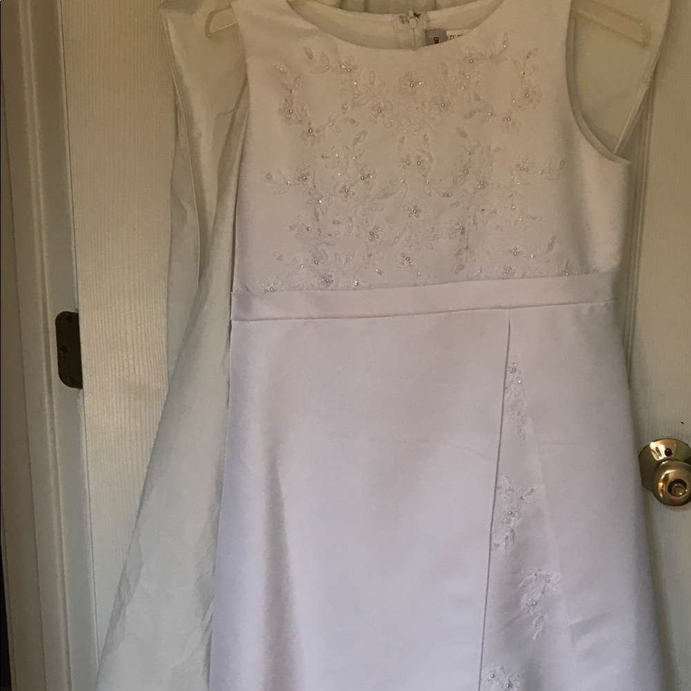 Girls white special occasion dress