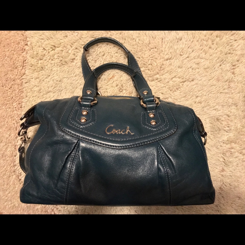 Authentic Coach Ashley Leather Turquoise Teal bag