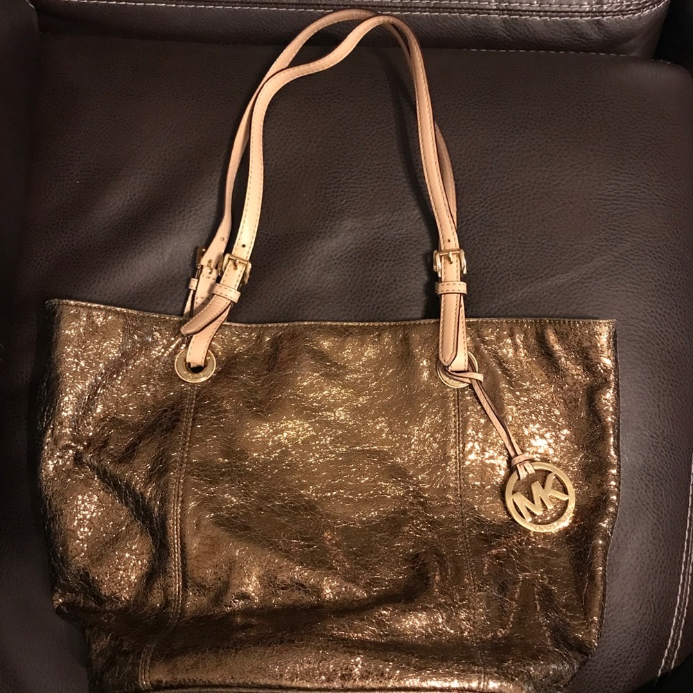 Michael kors gold metallic purse