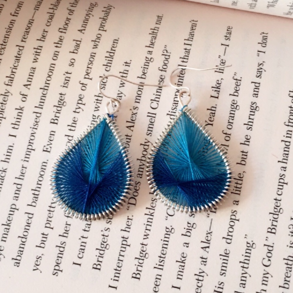 #A159 Gorgeous Handmade Blue Earrings