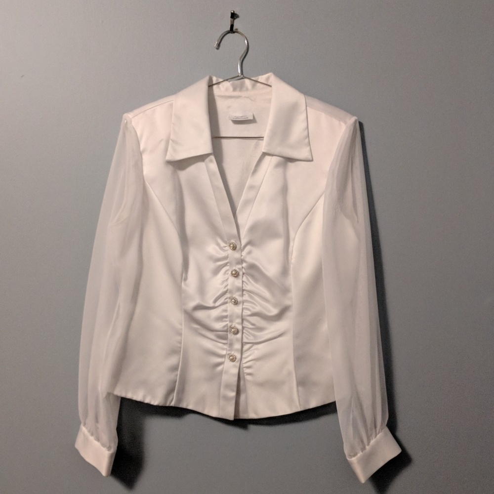 Vintage Satin Button Up Blouse