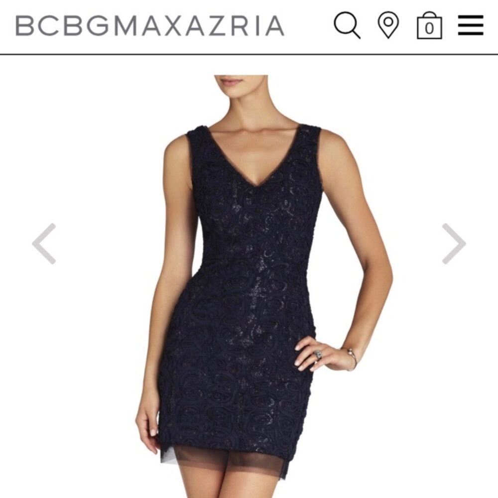 BCBG Marissa V-Neck Dark Midnight Dress