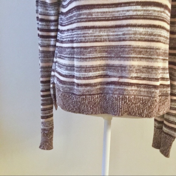 Nordstrom Brown Striped Knit Top Sz Small - Picture 2 of 5