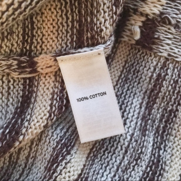 Nordstrom Brown Striped Knit Top Sz Small - Picture 5 of 5