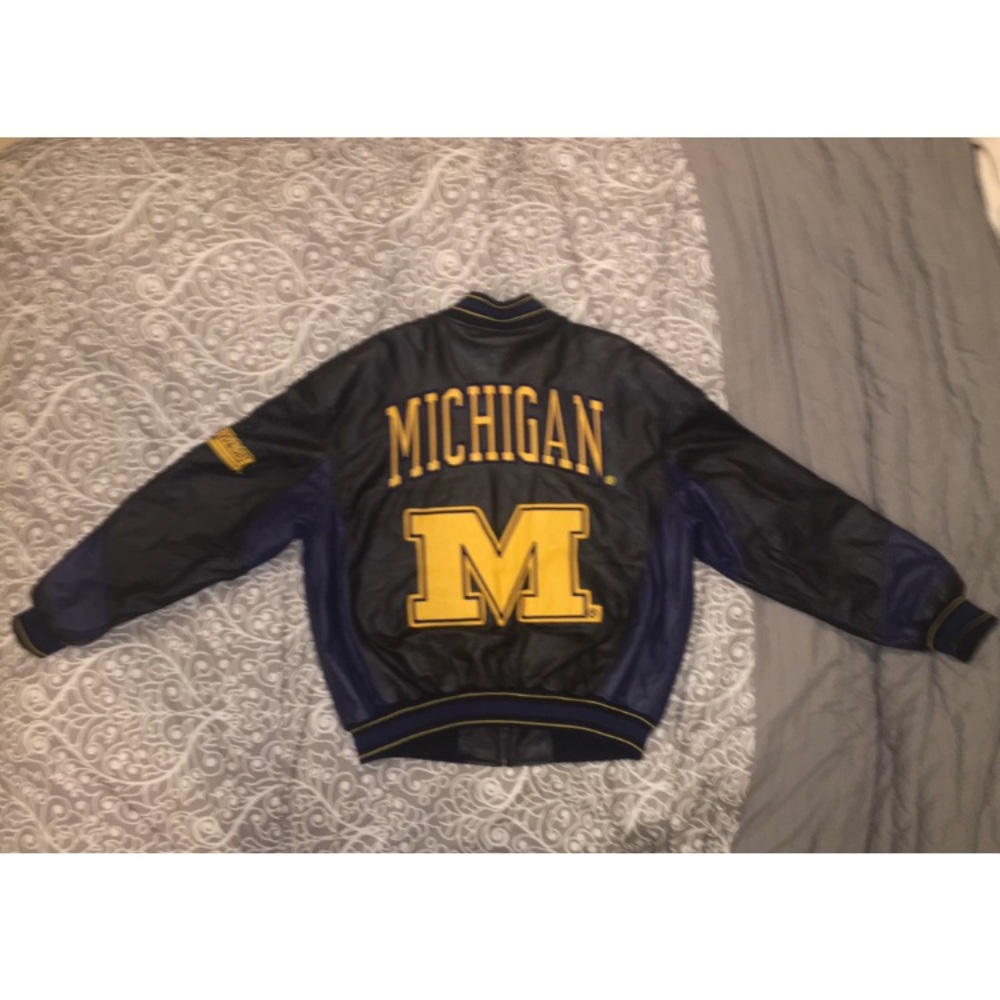 RARE G-III U of M Leather Jacket Varsity