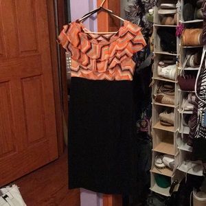 Black and orange semi formal dress