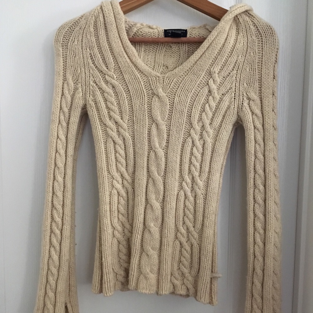 American Eagle tan hoodie sweater size S