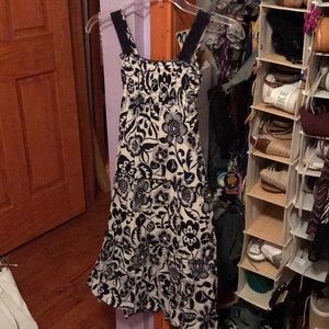 Kids black and white floral beach/summer dress