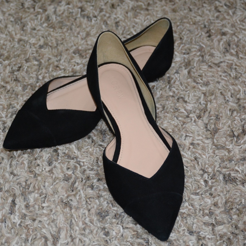 J.Crew Black Suede Sadie Flats