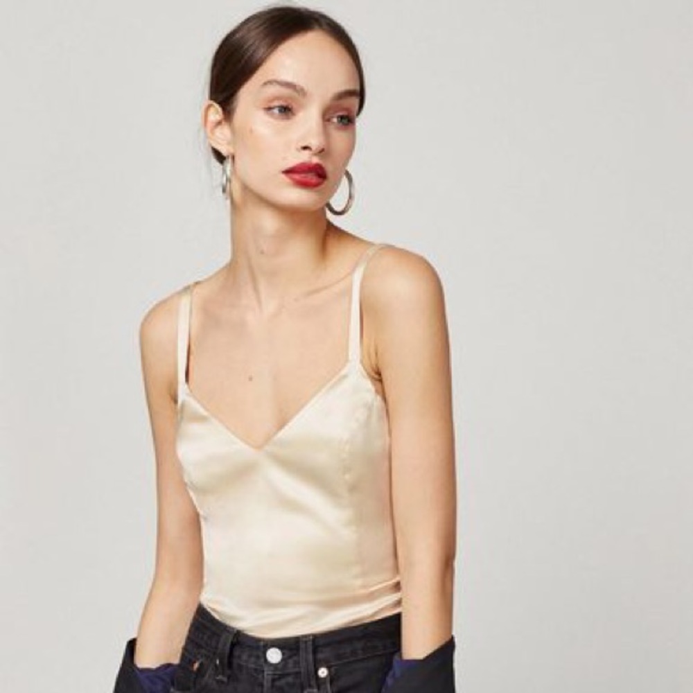 reformation ruthie top in ivory sz s bnwt