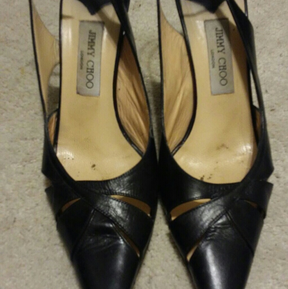Jimmy Choo black slingbacks