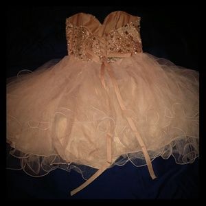 Top rhinestones cut formal dress