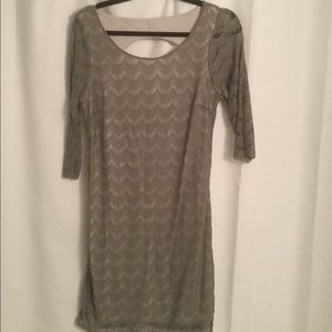 Free People Lacy Silver Cocktail Dress