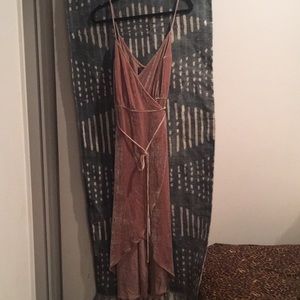 reformation dusty pink velvet wrap desk sz L nwot