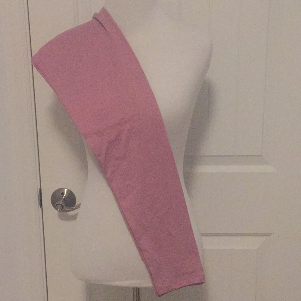 OS solid heathered pink leggings