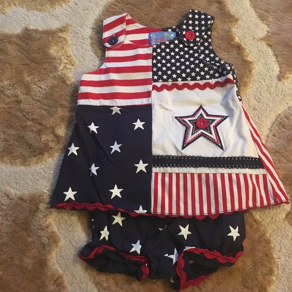 🎈Girls red white and blue two piece set