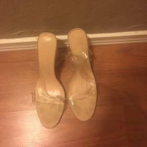 Ankle strap clear heel