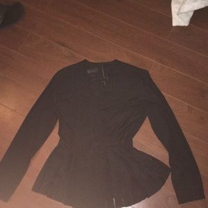 Kardashian Kollection Medium Black Peplum Blouse