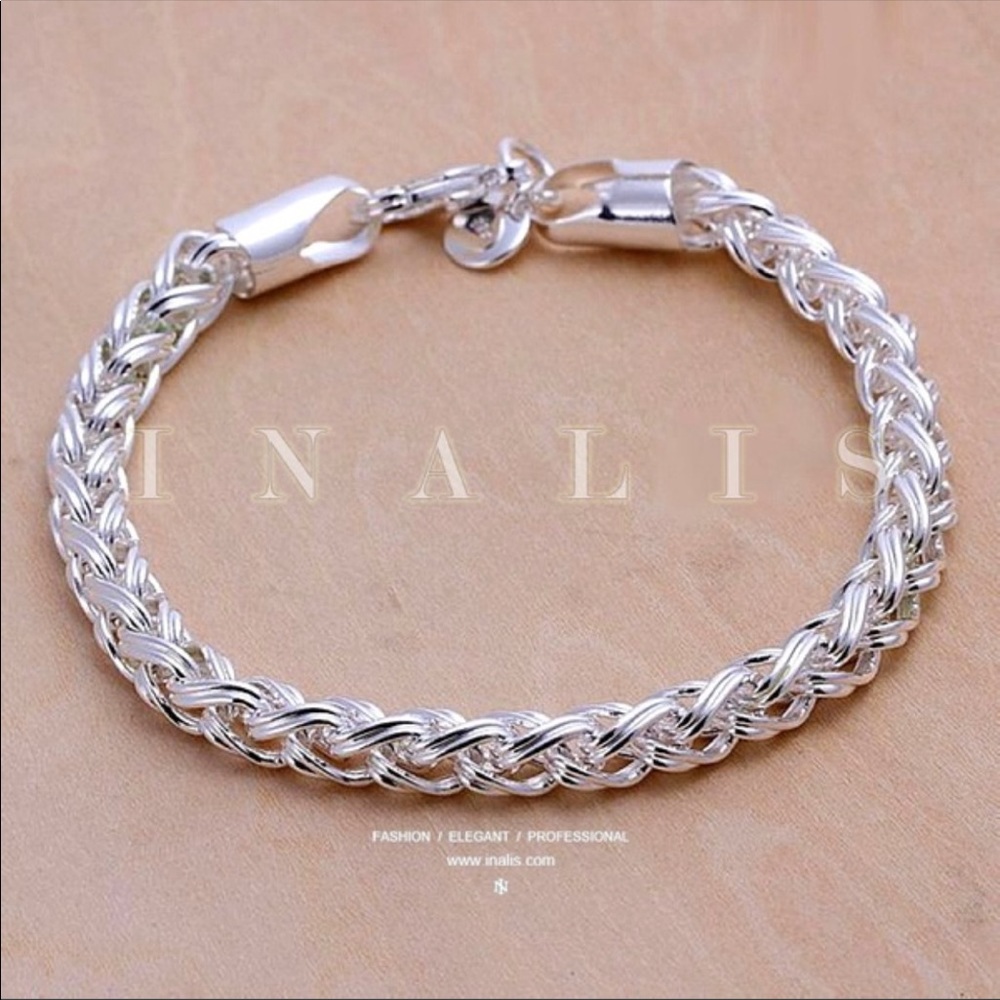 Sterling Silver Classical Twist Chain Bracelet