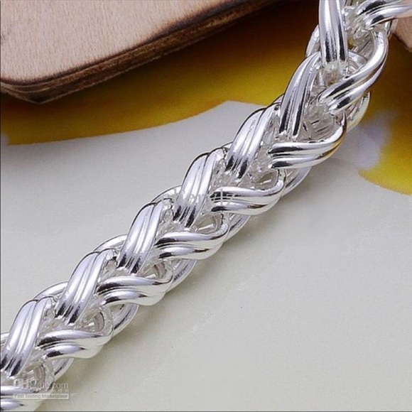 Sterling Silver Classical Twist Chain Bracelet - Picture 2 of 4